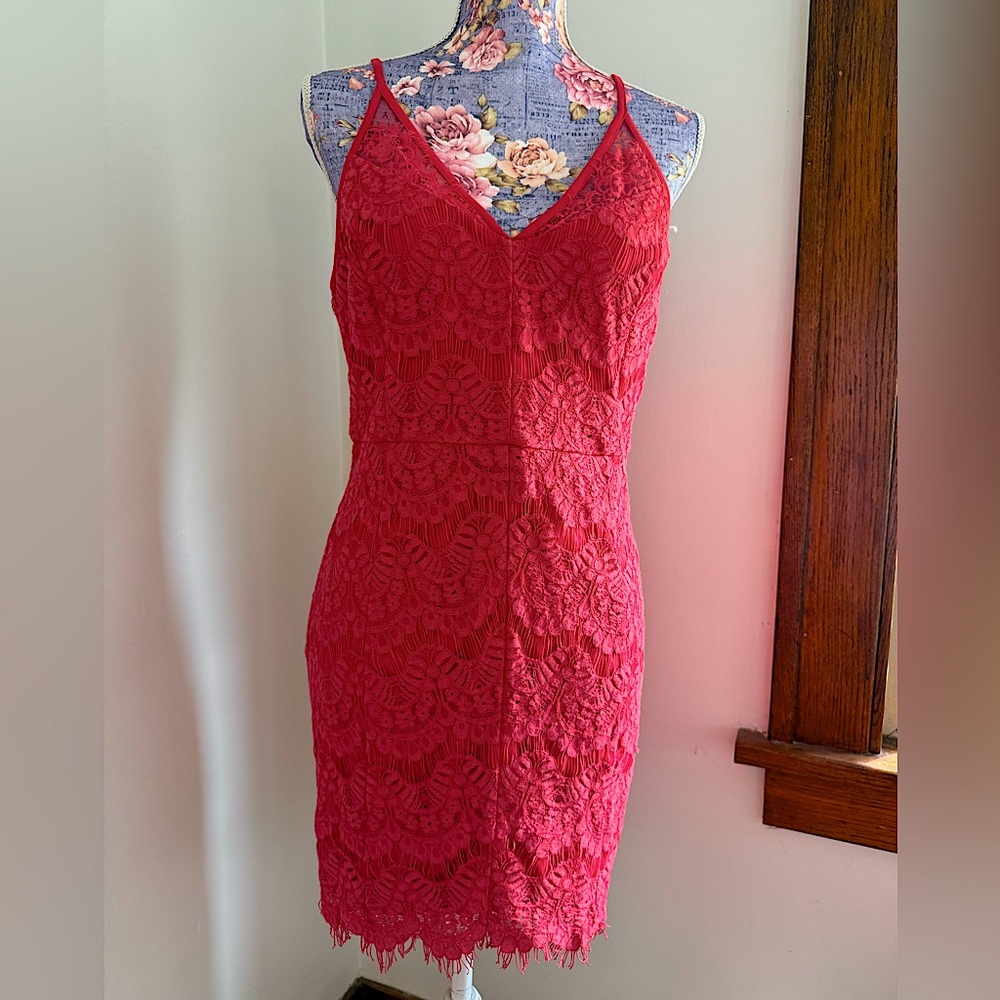 Elegant Red Lace Dress